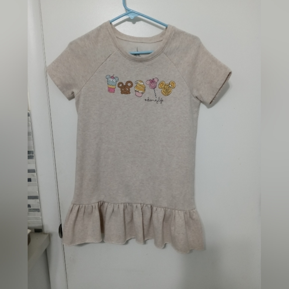 Disney Parks #Disneylife Snacks girl's Short sleeve Fleece Dress w ruffle hem XL